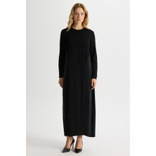 Eskişehir Mağazacılık T26Y-4017 Mıssdalıda Ön Kısmı Cuprodetaylı Triko Elbise