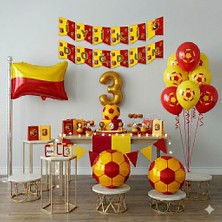 Çıtı Pıtı Store Sarı Kırmızı Futbol Temalı Yaş Doğum Günü Balon Seti