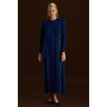 Eskişehir Mağazacılık T26Y-4017 Mıssdalıda Ön Kısmı Cuprodetaylı Triko Elbise