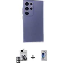 Cepte Toptan Galaxy S24 Ultra Atlas Minimal Prime - Siyah Durable Full Glue Curved Cam + Pembe Pvd Metal Kamera Lens