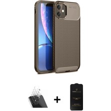 Cepte Toptan iPhone 11 Eksen Form Prime - Siyah 6d Antistatik Mat Seramik Hayalet Nano Ekran Koruyucu + Şeffaf Kamera Lens Koruma Cam