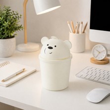 Padilon Ayıcık Figürlü Masa Üstü Mini Çöp Kovası  Çocuk Odası Ev Ofis Çöp Kutusu 20 cm
