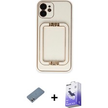 Cepte Toptan iPhone 12 Kozmos Minimal Prime - Siyah Bilvis 5in1 5d Magic Hayalet Cam Ekran Koruyucu + Gümüş Shine Kamera Lens Koruma Cam