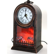 Pileli Store Pilelistore LED Işıklı Saatli Şömine