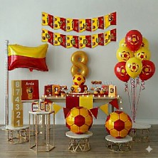 Çıtı Pıtı Store Sarı Kırmızı Futbol Temalı Doğum Günü Balon Seti 8 Adet Eğlenceli Parti Malzemesi