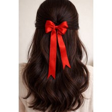 Mavi Masal Kırmızı Saten Kadın Fiyonk Kurdale