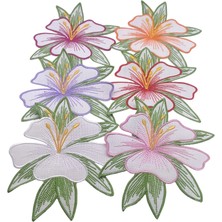 AGBTREND 6 Adet Rengarenk Zambak Nakışlı Sunum ve Kokteyl Peçetesi Seti 16x12cm