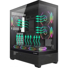 Rampage Hydra V5 750W 80 Plus Bronze Siyah 6*12CM Argb Fan Atx Mıd-T Gaming Oyuncu Kasası
