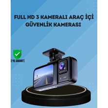 Akinco 360° Kapsama Sahip Full Hd Araç Kamerası 3’lü Kayıt Gece Görüşlü Dashcam