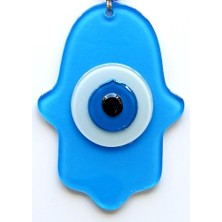 Akinco Nazar Boncuklu Bebek Mavisi Renginde Fatma Ana Bereket Eli Cam Duvar Süsü