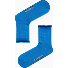 Carnaval Socks Düz Mavi Desensiz Renkli Spor Çorap