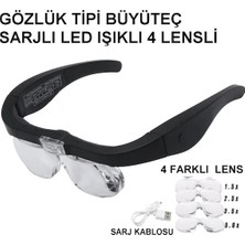 Akinco Şarjlı Gözlük Büyüteç 4 Farklı Lens 11537DC