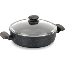 Korkmaz Ornella 26x7 cm Siyah Granit Kaplamalı Pilav Tenceresi Yüksek Isıya Dayanıklı