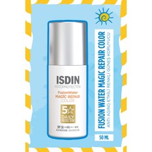 Isdın Fotoprotector Fusion Water Magic Repair Color SPF50 50ML | Cilt Esnekliğini Destekleyici Renkli Yüz Güneş Kremi