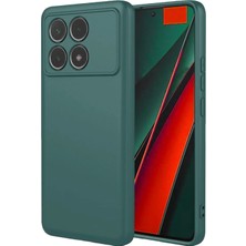 Case World Xiaomi Poco X6 Pro ile Uyumlu Kapak Kamera Korumalı Içi Kadife Lansman Silikon Kılıf - Yeşil
