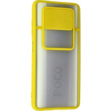 Paradise Sda  Xiaomi Pocophone X3 Kılıf Palm Buzlu Kamera Sürgülü Silikon - Sarı 4523