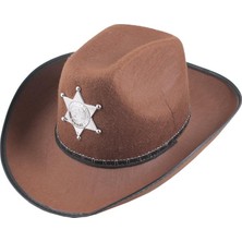 Paradise Sda Çocuk Kovboy Şapkası - Vahşi Batı Kovboy Şerif Şapkası Kahve Renk 4523