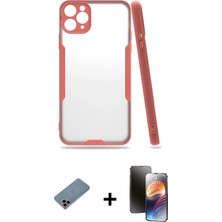 Cepte Toptan iPhone 11 Pro Atlas Asil Serisi - Siyah 3D Antistatik Mat Seramik Nano Ekran Koruyucu + Gold Shine Kamera Lens Koruma Cam