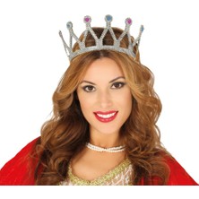 Paradise Sda Gümüş Renk Çocuk ve Yetişkin Uyumlu Kraliçe Tacı Prenses Tacı 8X25 cm 4523