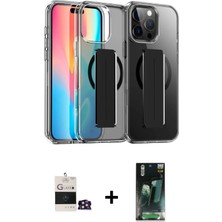 Cepte Toptan iPhone 14 Pro Max Nova Işık Koleksiyonu - Siyah 360 Mat Full Body Arka Koruyucu + Gold Bilvis Titan Kamera Lens