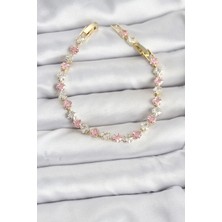 Sb Shopping Kare Zirkon Taşlı Gold Renk Kadın Bileklik