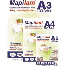 Mapilam A4 125 Mic Parlak Laminasyon Filmi 100 Adet Nüfus Cüzdanı ve Kimlikler İçin Koruma