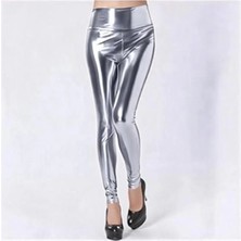 Hafif Giyim Fantezi Seksi Deri Görünümlü Yüksek Bel Tayt HF101429