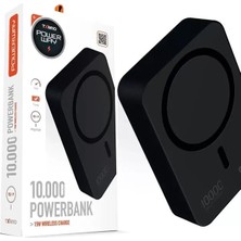 Zemira 10.000MAH PD15W Magsafe Kablosuz Wireless Taşınabilir Şarj Siyah TXM10