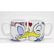 Zemira Donald Daisy Duck 2'li Öpüşen Çift Kupa Bardak Seti ALK4539