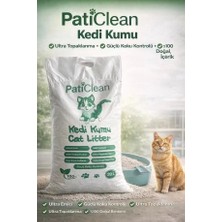 Pati Clean 20 Lt %99 Tozsuz İnce Taneli Süper Topaklanan Bentonit Kedi Kumu Kokusuz Organik Kedi Kumu