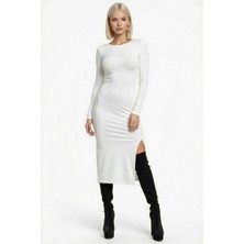 Hafif Giyim Fantezi Seksi Yırtmaçlı Uzun Kollu Elbise HF101171