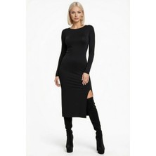 Hafif Giyim Fantezi Seksi Yırtmaçlı Uzun Kollu Elbise HF101171