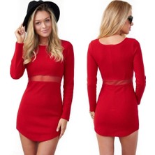 Hafif Giyim Fantezi Seksi Uzun Kollu Mini Elbise HF101208