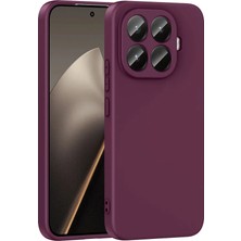 Case World Xiaomi Mi 15T Pro ile Uyumlu Kapak Kamera Korumalı Içi Kadife Lansman Silikon Kılıf - Mürdüm