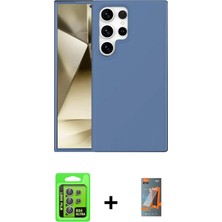 Cepte Toptan Galaxy S24 Ultra Kozmos Yansıma Özel Seri - Siyah Autokit 5in1 Fiber Hayalet Polymer Nano Ekran Koruyucu + Gri Raze Metal Kamera Lens