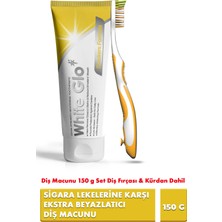 White Glo Sigara Lekelerine Karşı Ekstra Beyazlatıcı Diş Macunu 150 g Set Fırça & Esnek Kürdan Dahil