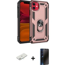 Cepte Toptan iPhone 11 Ahenk Klasik Koleksiyonu - Siyah 3D Antistatik Hayalet Cam Ekran Koruyucu + Sarı Renkli Kamera Lens Koruma Cam