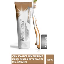 White Glo Çay Kahve Lekelerine Karşı Ekstra Beyazlatıcı Diş Macunu 150 g Set Diş Fırçası & Kürdan Dahil