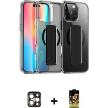 Cepte Toptan iPhone 16 Pro Max Nova Işık Koleksiyonu - Siyah Buffer Cam Ekran Koruyucu + Gold Pvd Metal Kamera Lens
