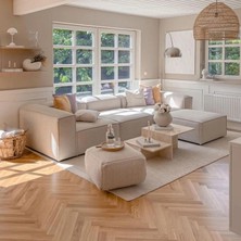 Edsy Home Mira Relax Krem Renk Köşe Koltuk