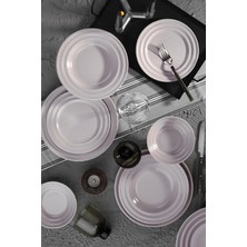 Kütahya Porselen New Tuvana 24 Parça Bej Yemek Seti 6 Kişilik Porselen Malzeme ile Şık Tasarım