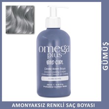 Omega Plus Bad Girl Amonyaksız Gümüş-Silver Krem Saç Boyası 250ML Canlı Renkler ve Kısa Süreli Etki