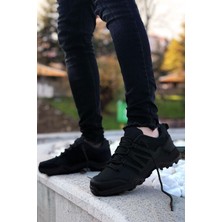 Big King Siyah Outdoor Trekking Bot Suni Deri Malzeme ile Düz Topuklu Erkek Ayakkabı