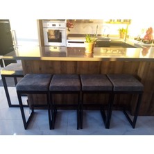 TURGUTSAN MOBİLYA 65 cm Bar Taburesi Modern Tasarım Metal Gövde Sünger Oturum