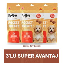Reflex Plus Pocket Treats Skin Coat - Deri ve Tüy Bakımı İçin Köpek Ödül Maması Seti 3x70 gr