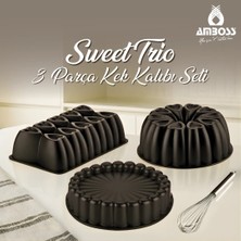 Amboss Sweet Trio 3 Parça Kek Kalıbı Seti - Siyah