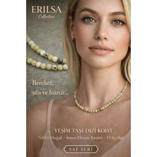 Erilsa Sertifikalı Serpantin Yeşim Taşı Dizi Kolye - 4mm Elmas Kesim Minimal Seri Doğal Taş Kolye