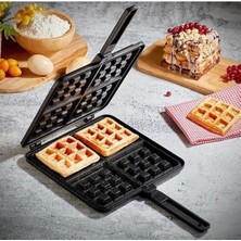Cook Case Döküm Waffle Tavası 22 cm Siyah Renkli