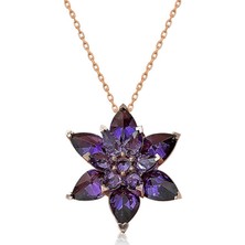 Inure Jewelry Gümüş Mor Lotus Çiçeği Kolye