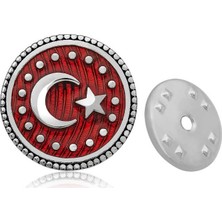 Inure Jewelry Gümüş Ay Yıldız Rozet